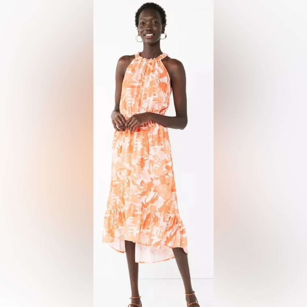 EUC Floral Camouflage High-Low Dress maxi